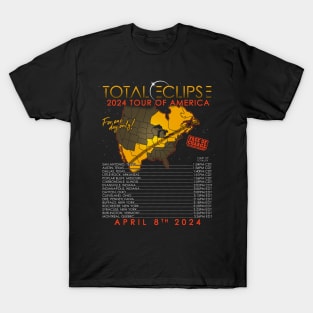 Total Solar Eclipse April 8th 2024 Tour of America T-Shirt